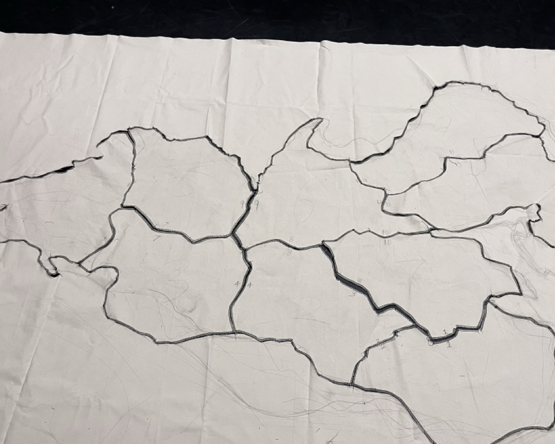 Canvas map study.